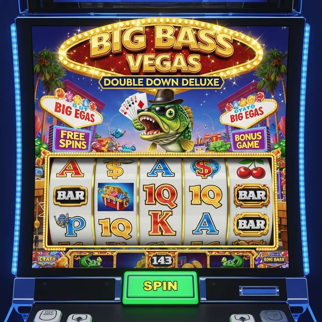 Big Bass Vegas Double Down Deluxe Giocatori alle slot machine in un casinò affollato